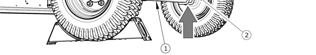 Ustawić ciągnik i przyczepę na twardym i poziomym podłożu. Ciągnik ustawić do jazdy na wprost. Pod koło przyczepy, które nie będzie podnoszone podłożyć kliny blokujące.