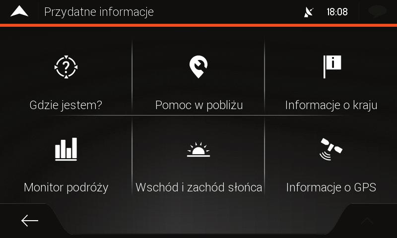 Menu Przydatne informacje Menu Przydatne informacje oferuje