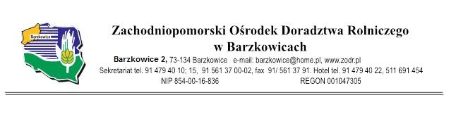 Regulamin Konkursu Rzeźbiarskiego Św. Ambroży patron pszczelarzy I. ORGANIZATOR Zachodniopomorski Ośrodek Doradztwa Rolniczego w Barzkowicach II.