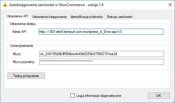 6. Dokonaj szczegółowej konfiguracji rozszerzenia wg. opisu poniżej. Uwaga: poszczególne kroki należy powtórzyć dla każdego z rachunków, na którym chcemy uruchomić automatyczne księgowanie operacji.