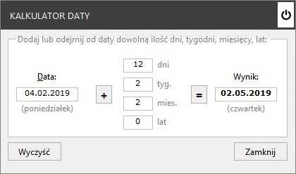 Kalkulator może być przydatny na przykład przy obliczaniu daty końca urlopu macierzyńskiego.