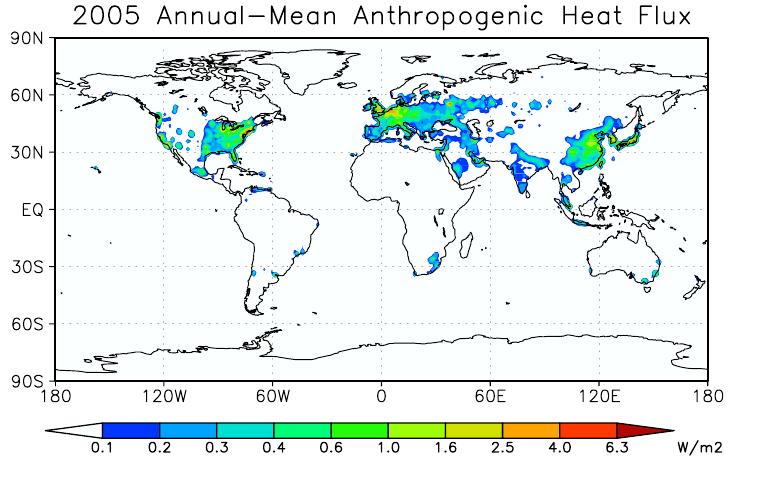 Antropogeniczny strumień ciepła jak bezpośrednio podgrzewamy atmosferę. średnia globalna: 0.