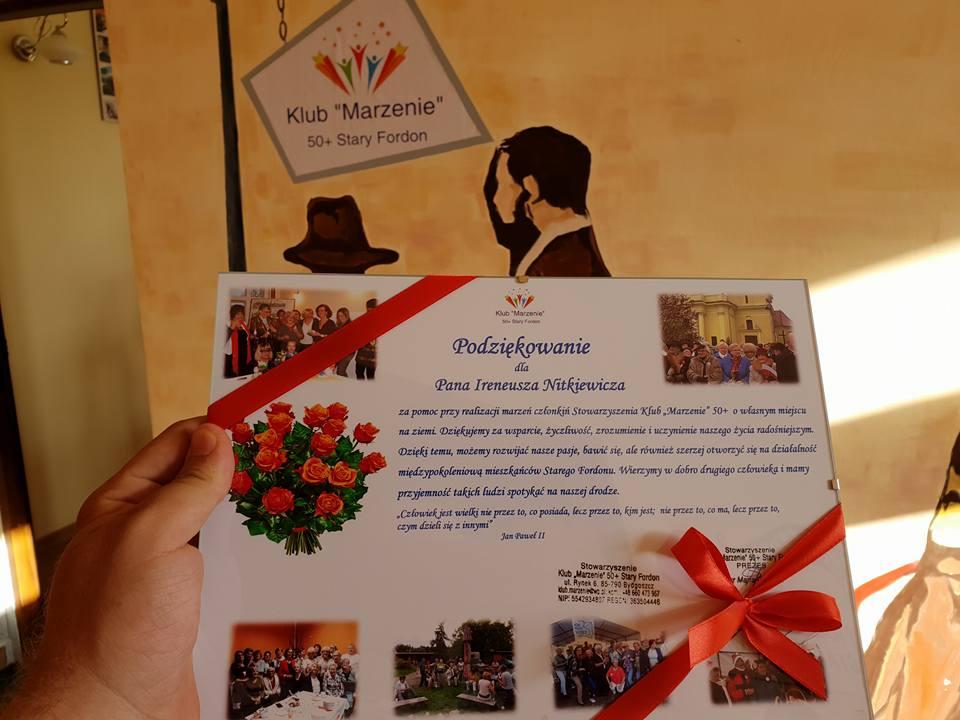 Rynek 6, to adres nowej siedziby Stowarzyszenia Klub Marzenie 50+ Stary Fordon. Uroczyste otwarcie nastąpiło 10 maja 2018 r.