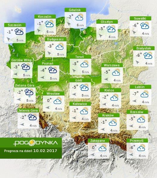 Prognoza pogody dla Polski na dziś Prognoza pogody dla