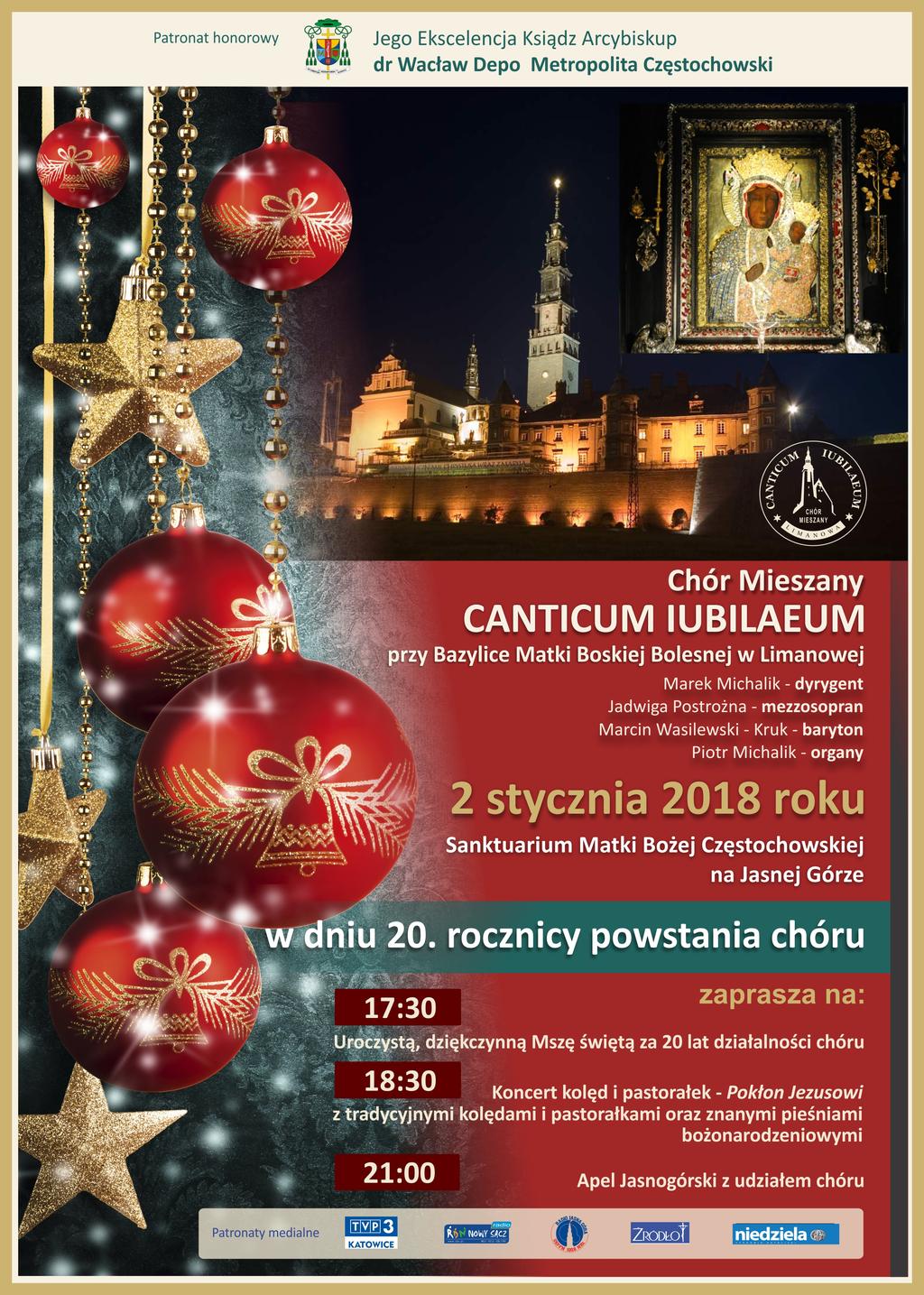 Na Jasnej Górze chór weźmie udział w dziękczynnej Mszy św. o godz. 17:30 w Kaplicy Cudownego Obrazu, której przewodniczył będzie o.
