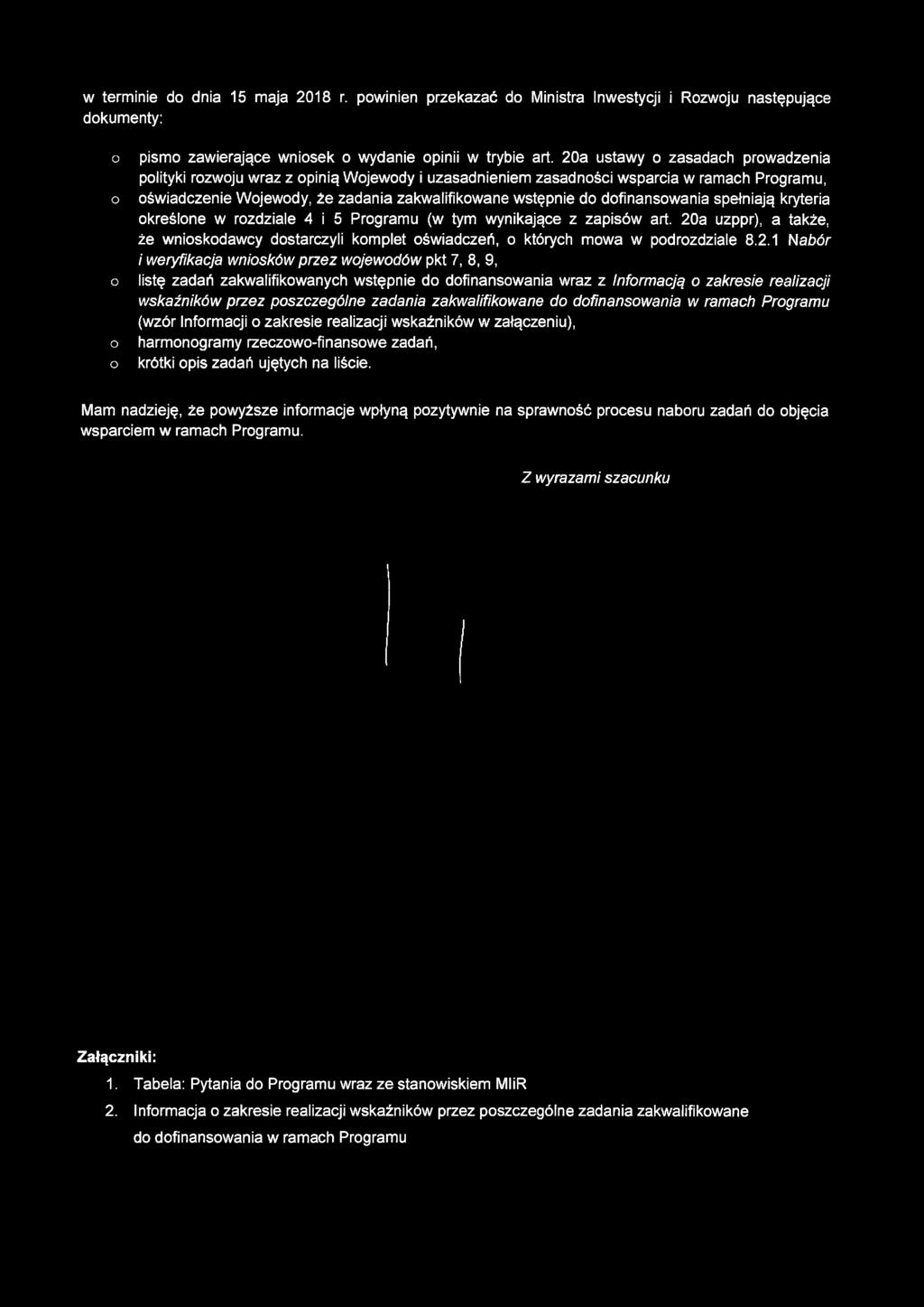 kryteria kreślne w rzdziale 4 i 5 Prgramu (w tym wynikające z zapisów art. 20