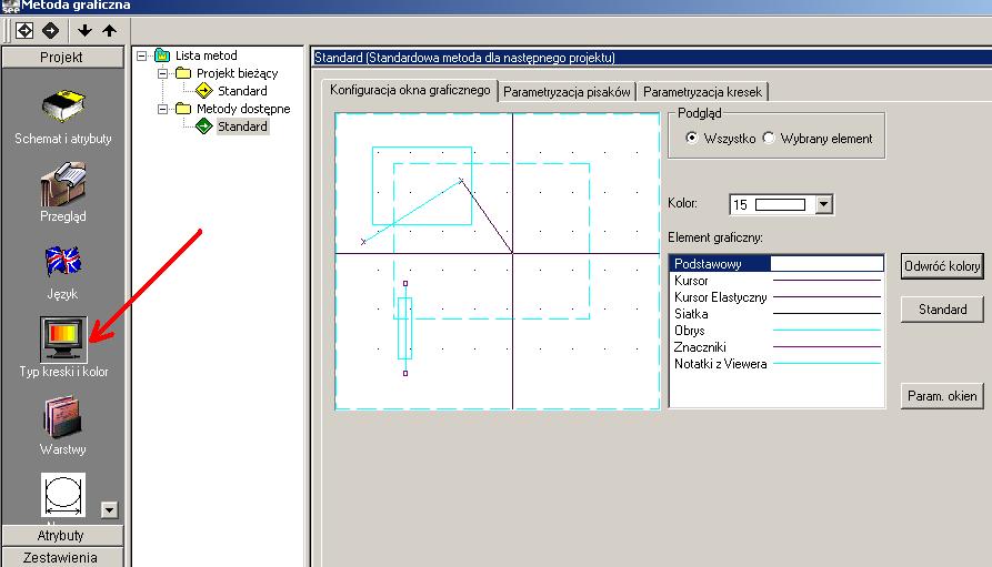 82 7.Konfiguracja programu 7. Konfiguracja programu Program SEE Electrical EXPERT posługuje się grafiką wektorową. W praktyce oznacza to, że każdy element rysunku składa się z odcinków.