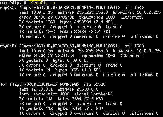 7. Sprawdzenie czy ipv6 jest wyłączone za pomocą ifconfig -a 8.