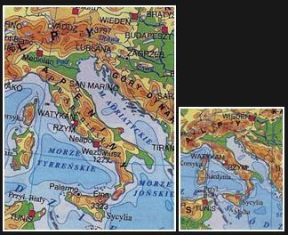Zadanie 1 (0 1 pkt) 1 Zamieszczone obok mapy (oznaczone numerem 1 i 2) mają różną skalę i przedstawiają ten sam fragment Europy. Która z map została wykonana w większej skali?
