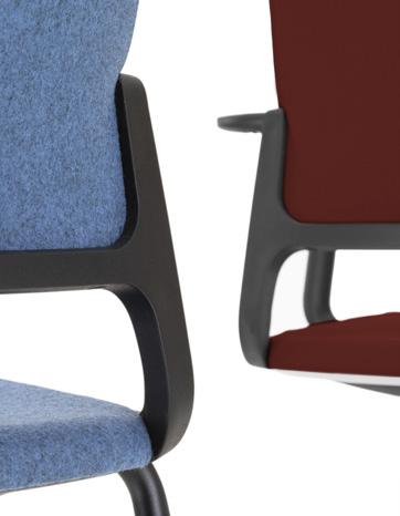 Types of backrests Rodzaje oparć Upholstered and mesh model available.