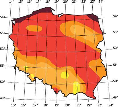 Rysunek 6. Strefy energetyczne wiatru Polsce Źródło: http://www.oze.otwartaszkola.edu.pl/ 3.1.7.
