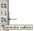 1a) Polecenie: W menu kliknij polecenie Generator wałków oznaczone ikoną: Określ punkt początkowy lub wskaż linię środkową [Nowy wałek]: kliknij dowolny punkt po lewej stronie ekranu.