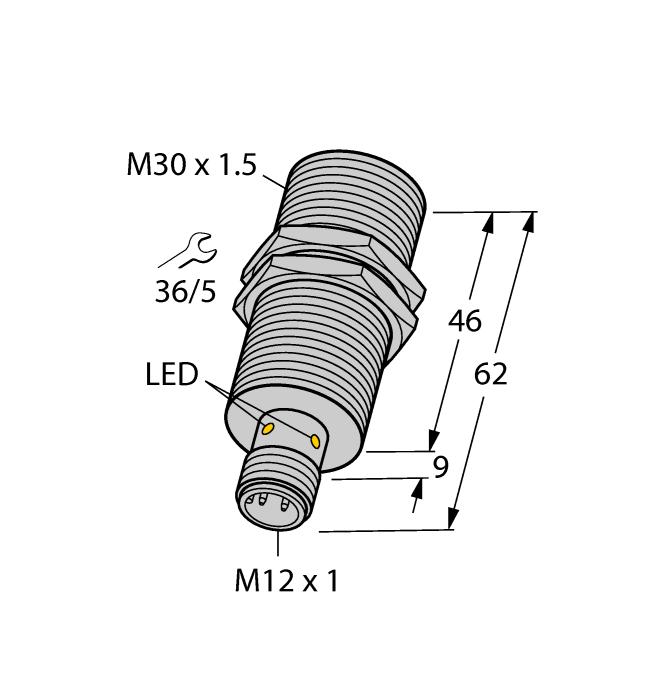 Typ Nr kat. 7030221 Połączenie gwintowane tuby M30 1,5 Stal nierdzewna 1.