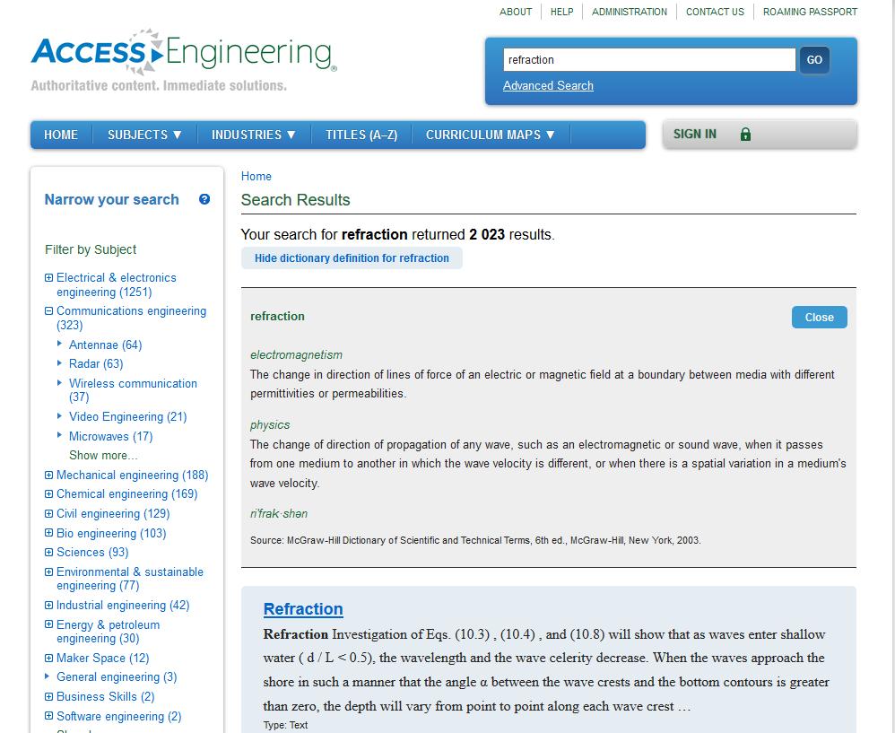 W bazę wbudowany jest słownik McGraw-Hill Dictionary of Engineering który zawiera ok. 18.