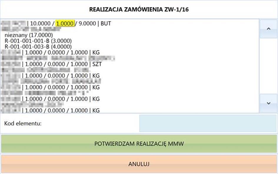 Po kliknięciu Potwierdzam realizację MMW zostanie wyświetlony komunikat: Dokument do Comarch ERP XL jest przesyłany przez serwer Cti2, na którym w przypadku powodzenia wyświetlą się następujące