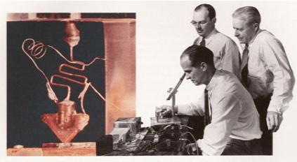 1947: Shockley, Bardeen, Brattain pierwszy tranzystor pierwszy