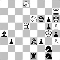 Hd2+ e:d2 3.Sd3+ S:d3# 1...S:g5 2.Sc2+ Kb5 3.Hd5+ W:d5# 1...Wa~ 2.Sc2+ Ka4 3.Wc4+ S:c4# 3 wyróżnienie honorowe nr 1 Zoltan LABAI (Slowacja) Przesłony i odsłony na polu e4.