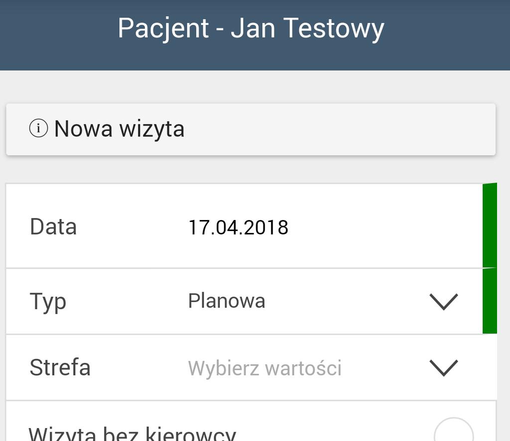 Rys. 12 Obowiązkowe pola, które należy wypełnić w celu poprawnego zapisania formularza, oznaczone są pomarańczowym paskiem z prawej strony ekranu.