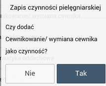 Wybranie przycisku Dodaj spowoduje wyświetlenie formularza Wybierz nową czynność: Rys. 19 Po potwierdzeniu, Rys.