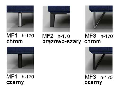 Dostępna jedna wysokość stopek h-17 cm MF1 standard Rodzaj stopki należy podać podczas składania zamówienia.