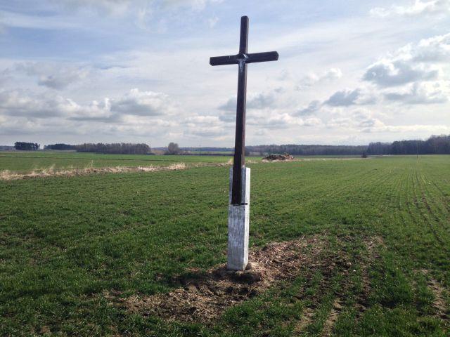 STACJA VII (10,2 km trasy) Jezus upada po raz drugi Krzyż na skrzyżowaniu dróg polnych. 13.