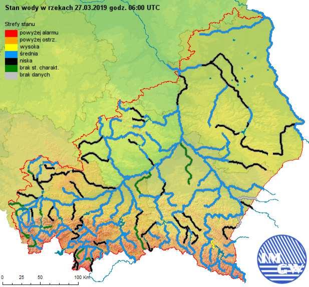 3. Prognoza hydrologiczna 3.1 Prognoza na okres od godz. 06 UTC dn. 27.03.2019 do godz. 12 UTC dn. 28.03.2019 r.