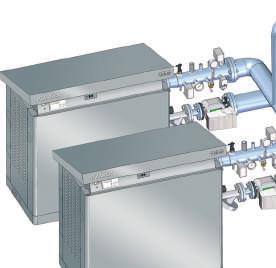 Seria stojących kotłów kondensacyjnych o dużej wydajności SZEROKIE SPEKTRUM STEROWANIA STEROWANIE BMS Możliwość zdalnej komunikacji i kontroli parametrów pracy kotłowni ze źródła zewnętrznego poprzez