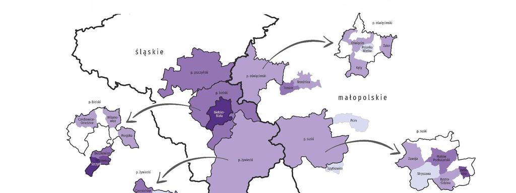 Podmioty gospodarki narodowej a na 1000 ludności w 2017 r.