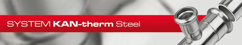System KAN therm Steel to kompletny system instalacyjny składający się ze stalowych rur i złączek w średnicach od 12 do 108 mm.