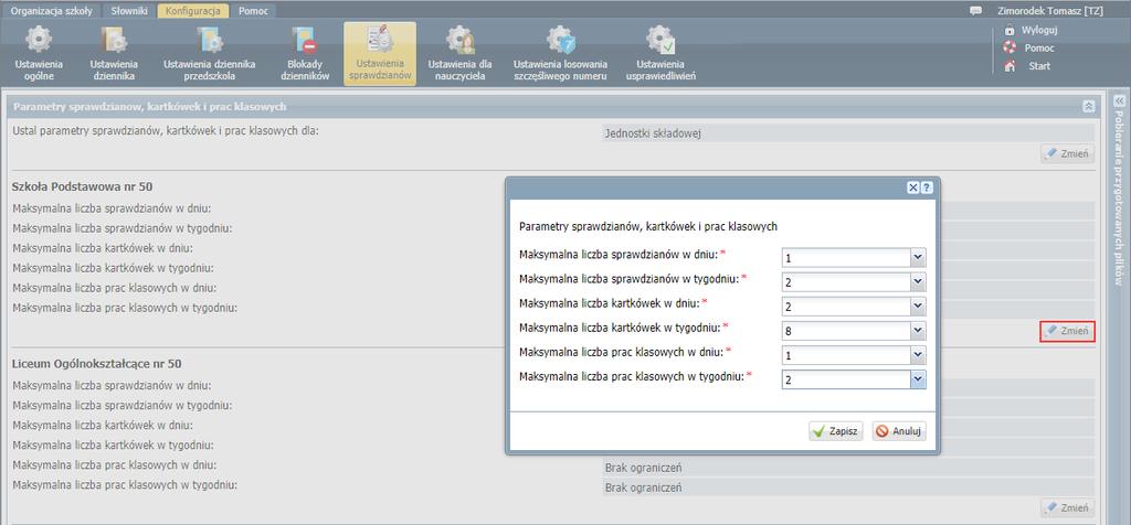 Zaloguj się do systemu UONET+ jako administrator i uruchom moduł Administrowanie. 2. Przejdź do widoku Konfiguracja/ Ustawienia sprawdzianów. 3.