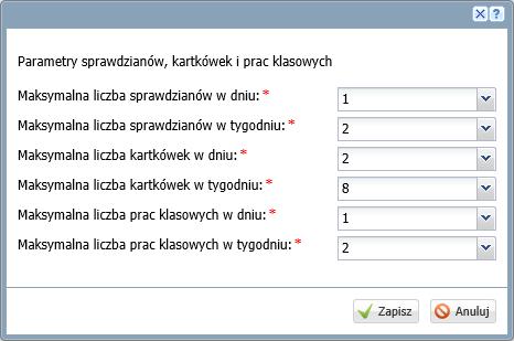 UONET+. Jak korzystać z kalendarza sprawdzianów i kartkówek? 6/6 Rysunek 1. Limity sprawdzianów, kartkówek i prac klasowych obowiązujące w szkole Rysunek 2.