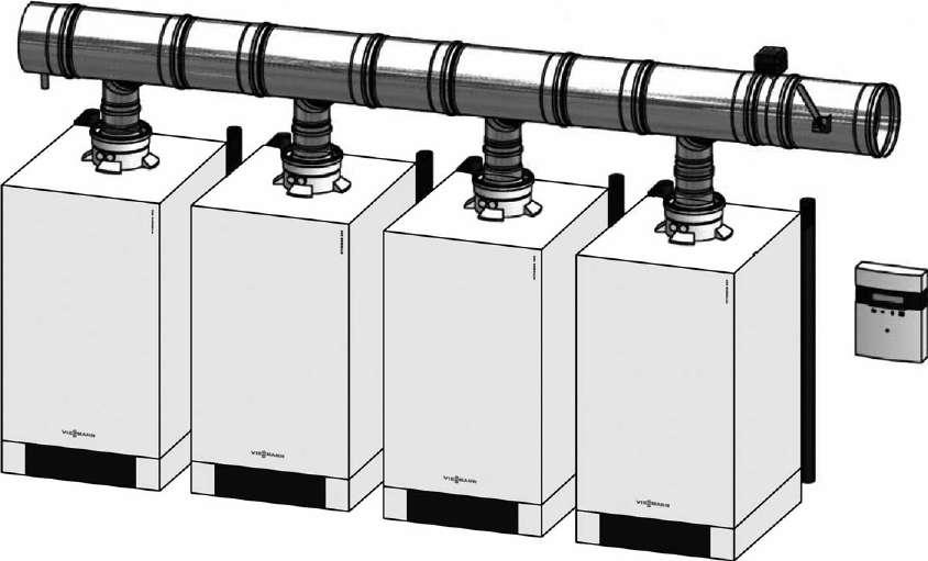System odprowadzania spalin dla kotłów wiszących Vitodens 200- pracujących w układzie kaskadowym 5.