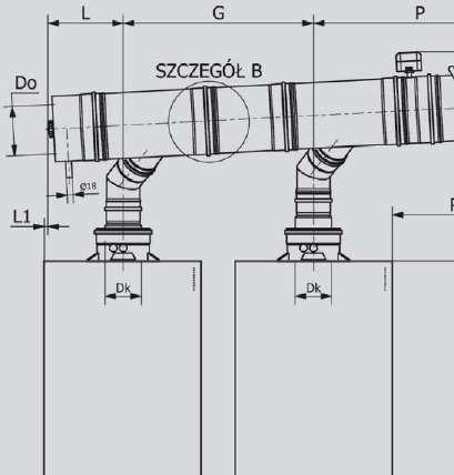System odprowadzania spalin dla kotłów wiszących Vitodens 200- pracujących w układzie kaskadowym Dane techniczne