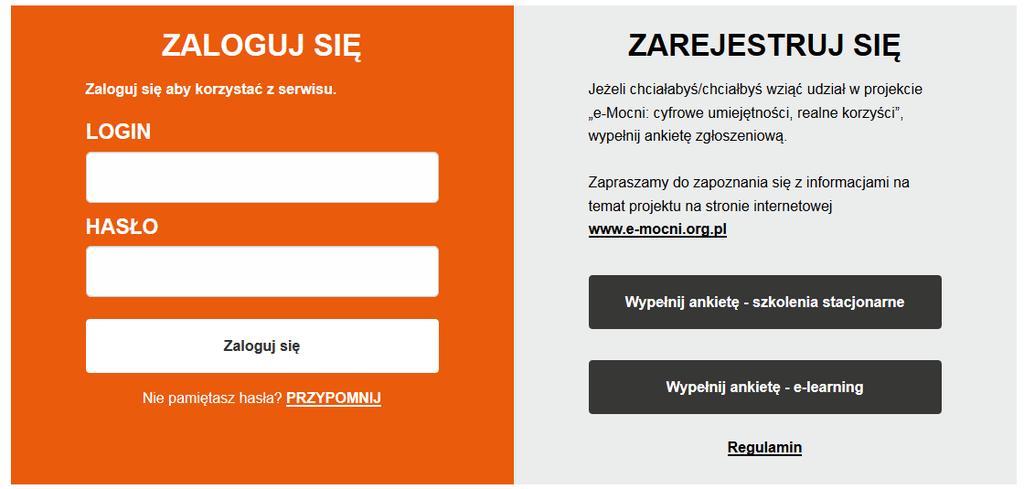 III. Kurs z perspektywy uczestnika Żeby wziąć udział w kursie, uczestnik wykonuje następujące kroki: Krok 1.