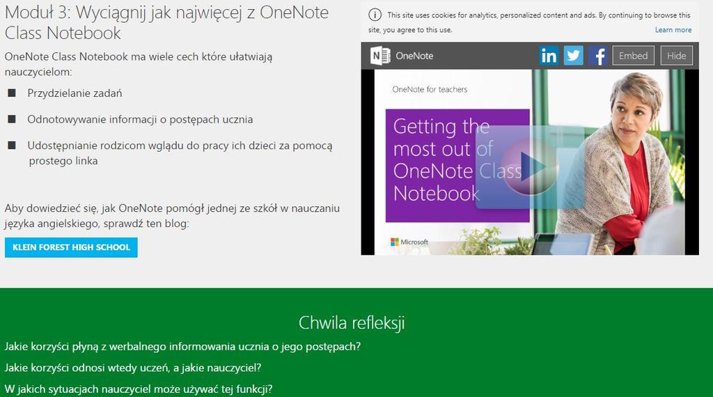 OneNote Class Notebook daje nauczycielom platformę do tworzenia