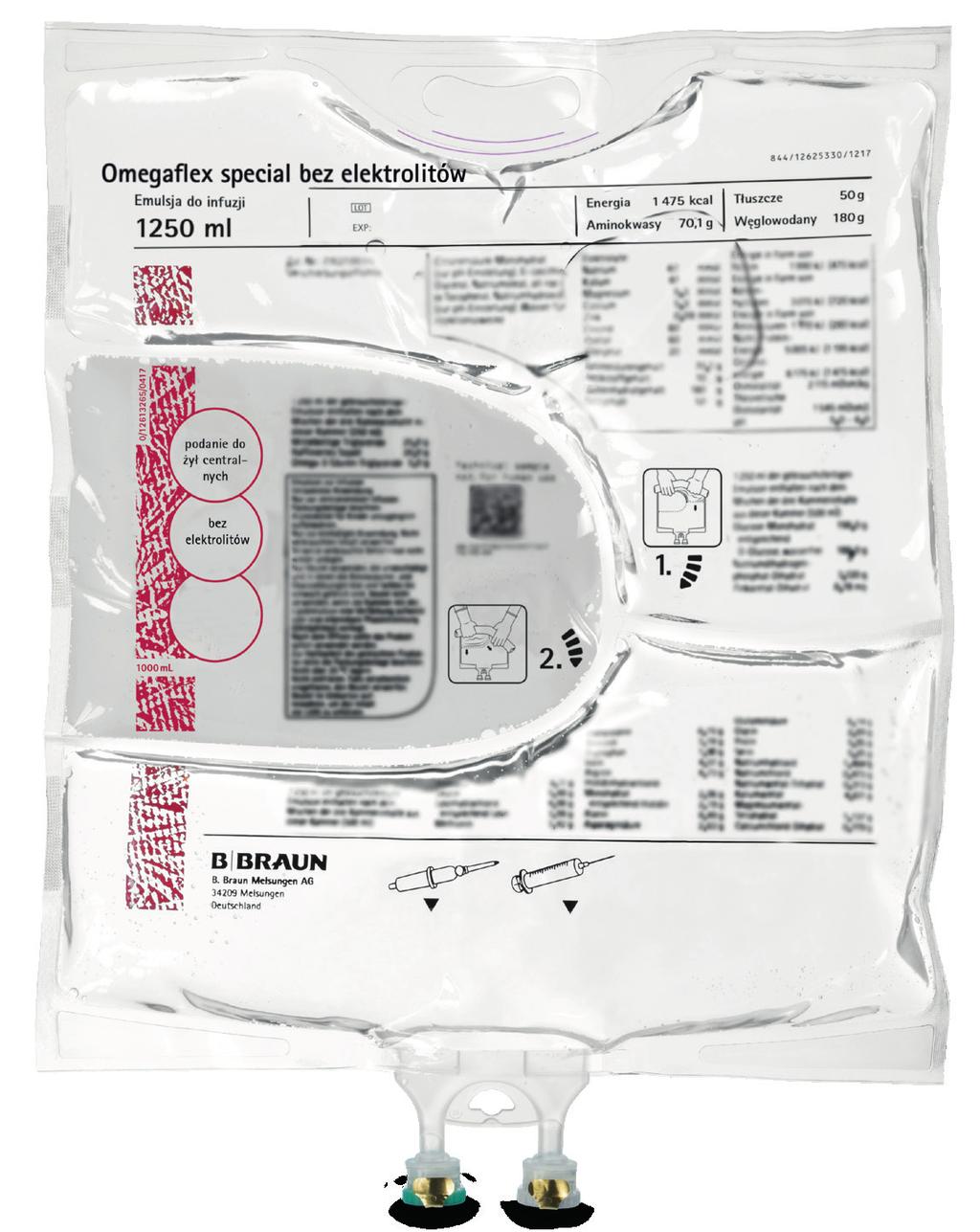Lipoflex / Omegaflex special 56 g/l aminokwasów 144 g/l glukozy 40 g/l tłuszczy MCT/LCT albo