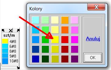 Kolory będą związane tylko z aktualnym zadaniem. Jak definiować kolory? Należy kliknąć w kolorowy kwadracik w legendzie.