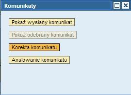 korekty, Komentarz w przypadku wezwania do korekty lub odrzucenia sprawy znajduje się tu opis przyczyny odrzucenia lub korekty, Wyświetlony raport zbiorczy może zostać zapisany do pliku zewnętrznego