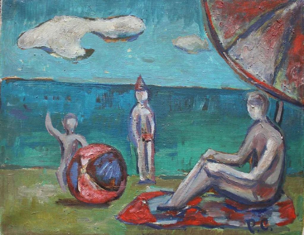 Roman Sielski(1903-1990) Na plaży sygn.p.d. olej, płótno 50x64 6.000-10.