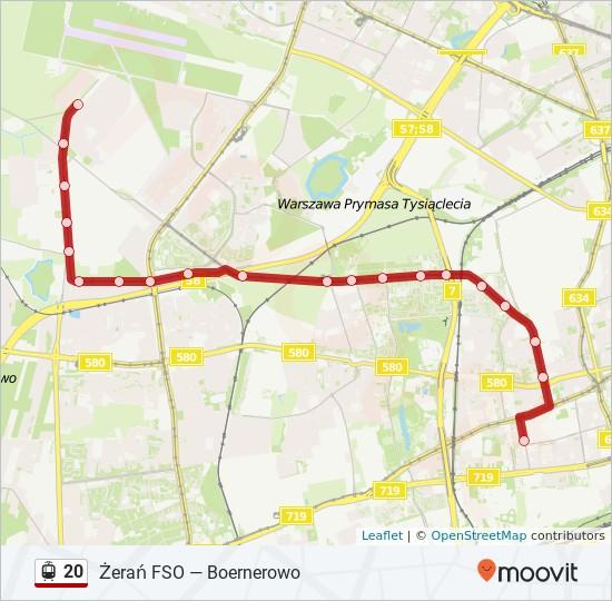 Kierunek: Zjazd Do Zajezdni Wola 20 przystanków WYŚWIETL ROZKŁAD JAZDY LINII Boernerowo 01 Stare Bemowo 03 20 Generała Witolda Urbanowicza, Warszawa Archimedesa 03 20 Antoniego Kocjana, Warszawa WAT