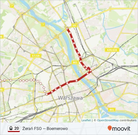 Kierunek: Żerań Fso 37 przystanków WYŚWIETL ROZKŁAD JAZDY LINII Boernerowo 01 Stare Bemowo 03 20 Generała Witolda Urbanowicza, Warszawa Archimedesa 03 20 Antoniego Kocjana, Warszawa WAT 03 17A Ulica