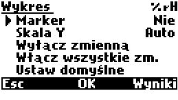 Jednostka zmiennej pomiarowej (na rysunku %). Pojawia się automatycznie wraz ze zmienną pomiarową. Zmienna pomiarowa (na rysunku rh).