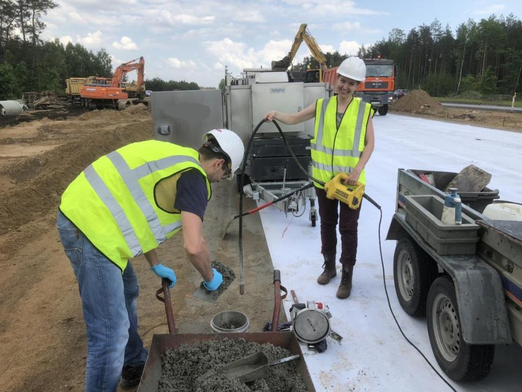 Pomiary aparatem SAM plac budowy Zagęszczanie