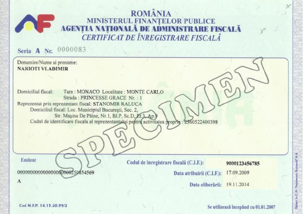 24. RO Rumunia NIP umieszcza się na następujących urzędowych dokumentach: 24.1.