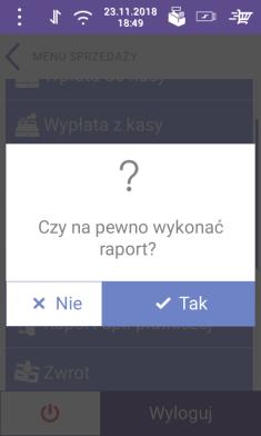 5.13.4. RAPORT KASJERA Po wybraniu tej pozycji wykonywany jest raport kasjera. Dokładny opis raportu kasjera znajduje się w rozdziale Raport sprzedawcy. 5.13.5. RAPORT DOBOWY Wybranie pozycji wywołuje funkcję raportu dobowego.