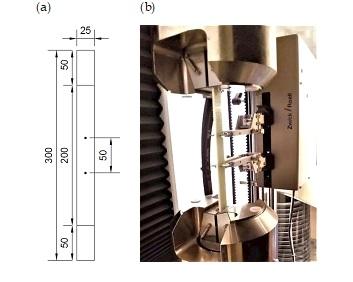 przeprowadzono przy stałej prędkości maszyny 2 mm/min, aż do zniszczenia próbek.