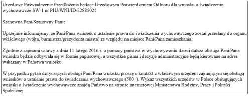 Po użyciu przycisku Złóż wniosek Rodzina 500+ klient zostaje przekierowany na stronę składania wniosku (otwieraną w nowym oknie).