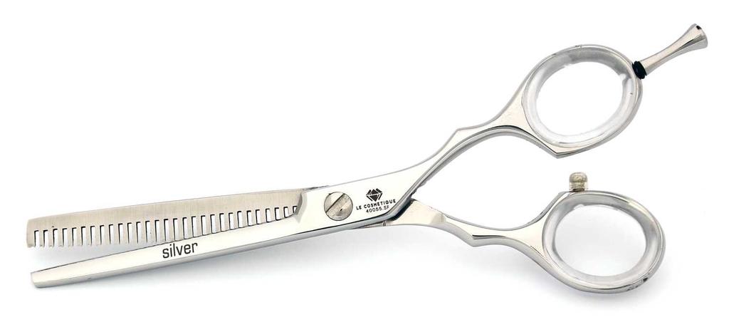 TOOLS / NOŻYCZKI & DEGAŻÓWKI NOŻYCZKI SILVER Ergonomiczne nożyczki fryzjerskie, wykonane z wysokiej jakości stali nierdzewnej.