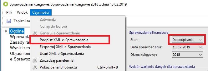 Tryb komunikatów walidatora można ustawić w Narzędzia/Opcje/Księgowość/Sprawozdania finansowe/weryfikacja XML podczas generowania, które mogą przybierać wartości: Brak weryfikacji Informacja do logu