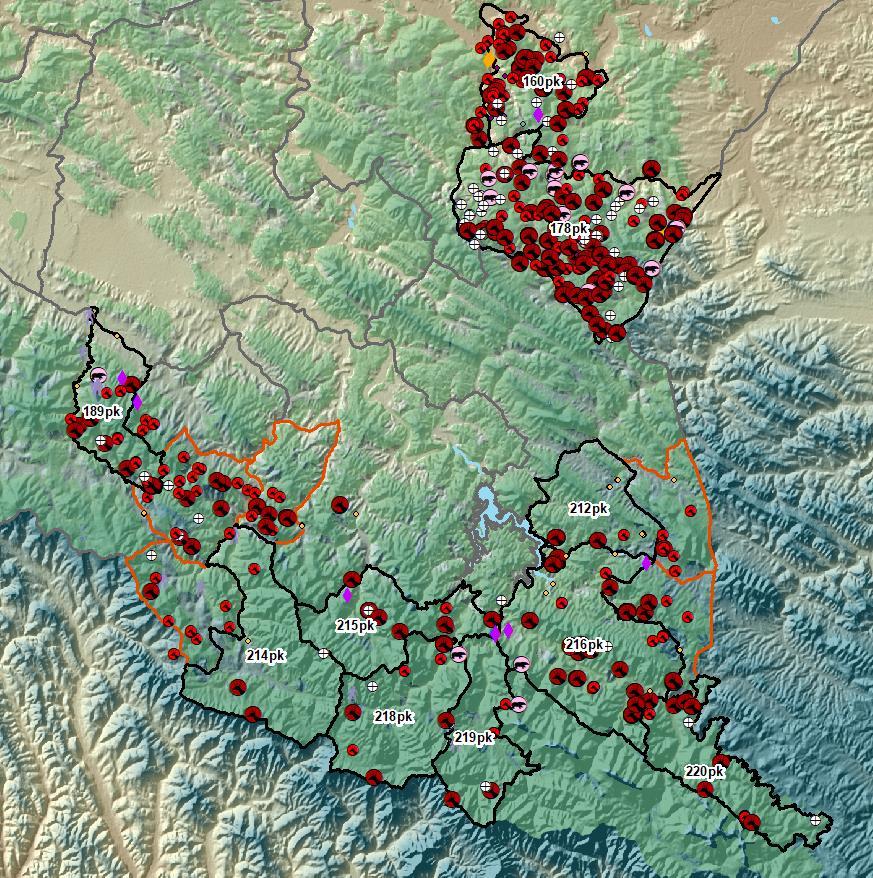 2019 Liczenie zwierzyny w OHZ na terenie RDLP Krosno Badanie metodą fotolotniczą wykonano w czasie około 15 godzin lotu na obszarze 14 obwodów łowieckich.